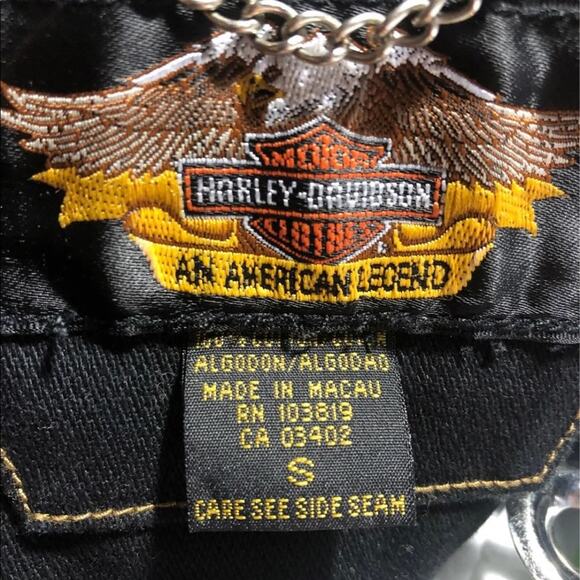 Harley Davidson vintage denim black jacket Ladies cotton size small - Picture 12 of 13